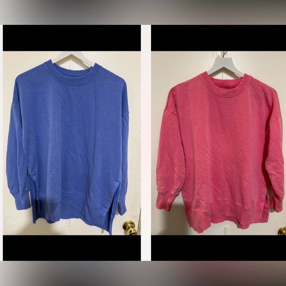 aerie Crewneck Sweatshirts in Blue and Pink